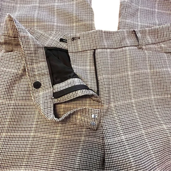 Talbots Signature Flare Wool Window Pane Plaid Wide Leg Trousers - Picture 4 of 14